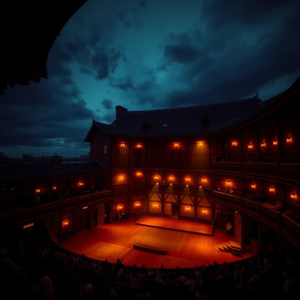 The Globe Theatre at dusk